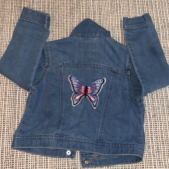 GIRLS BUTTERFLY DENIM JACKET - Picture 2 of 2